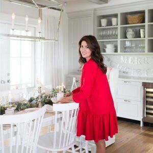 EMMA KNUDSEN RED RUFFLE JILLY DRESS SIZE S Party Summer